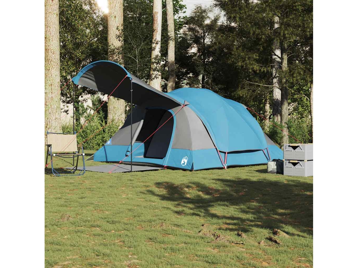Vidaxl Tenda Familiar Túnel Para 8 Pessoas Impermeável Azul