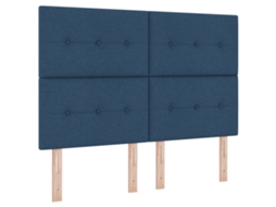 Conjunto 1 Cama Box Vidaxl Azul Tecido (160 X 200 Cm)