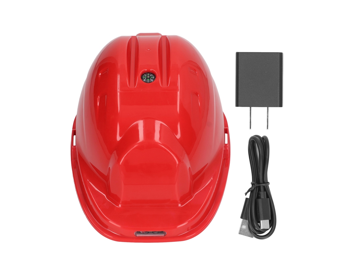 Capacete de Segurança com Ventilador Solar e Porta USB | S/MARCA