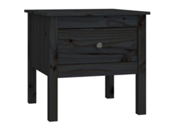 Mesa de Apoio 50x50x49 Cm Pinho Maciço Preto MAISON EXCLUSIVE