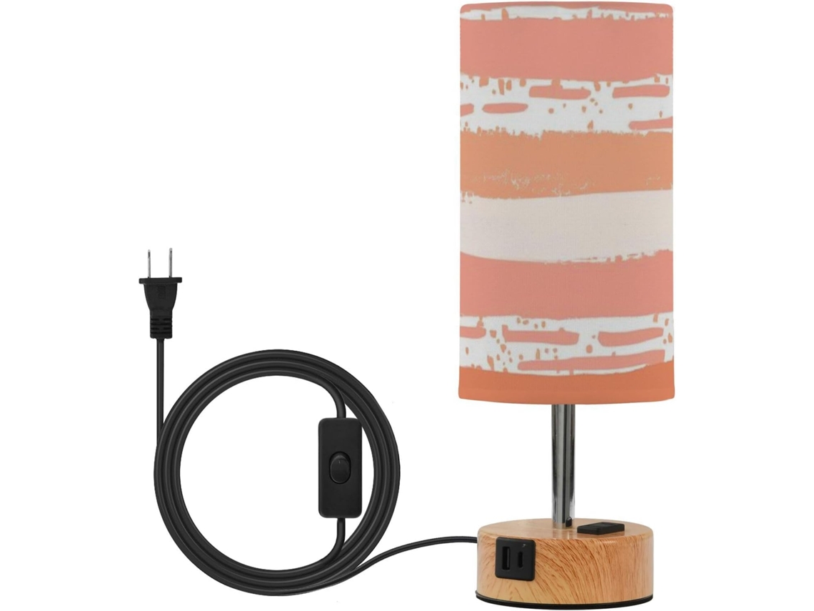 Abajur De Mesa Led Com Cúpula Tecido E Lâmpadas Incluídas Para Sala Jantar
