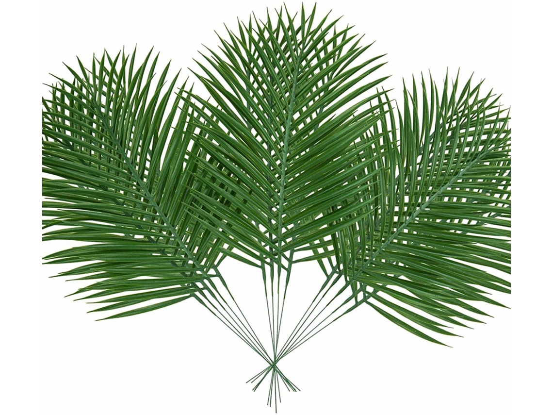 Pacote com 14 Folhas Artificiais em Formato de Palmeira Tropical BRILVIBERA