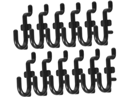 Conjunto De 100 Ganchos Plástico Preto Para Painel Perfurado, Organiza