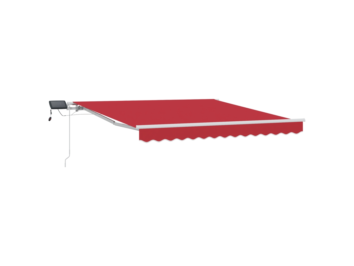 Conjunto 1 Toldo Retrátil Vidaxl Vermelho Tecido (300 X 250 Cm)