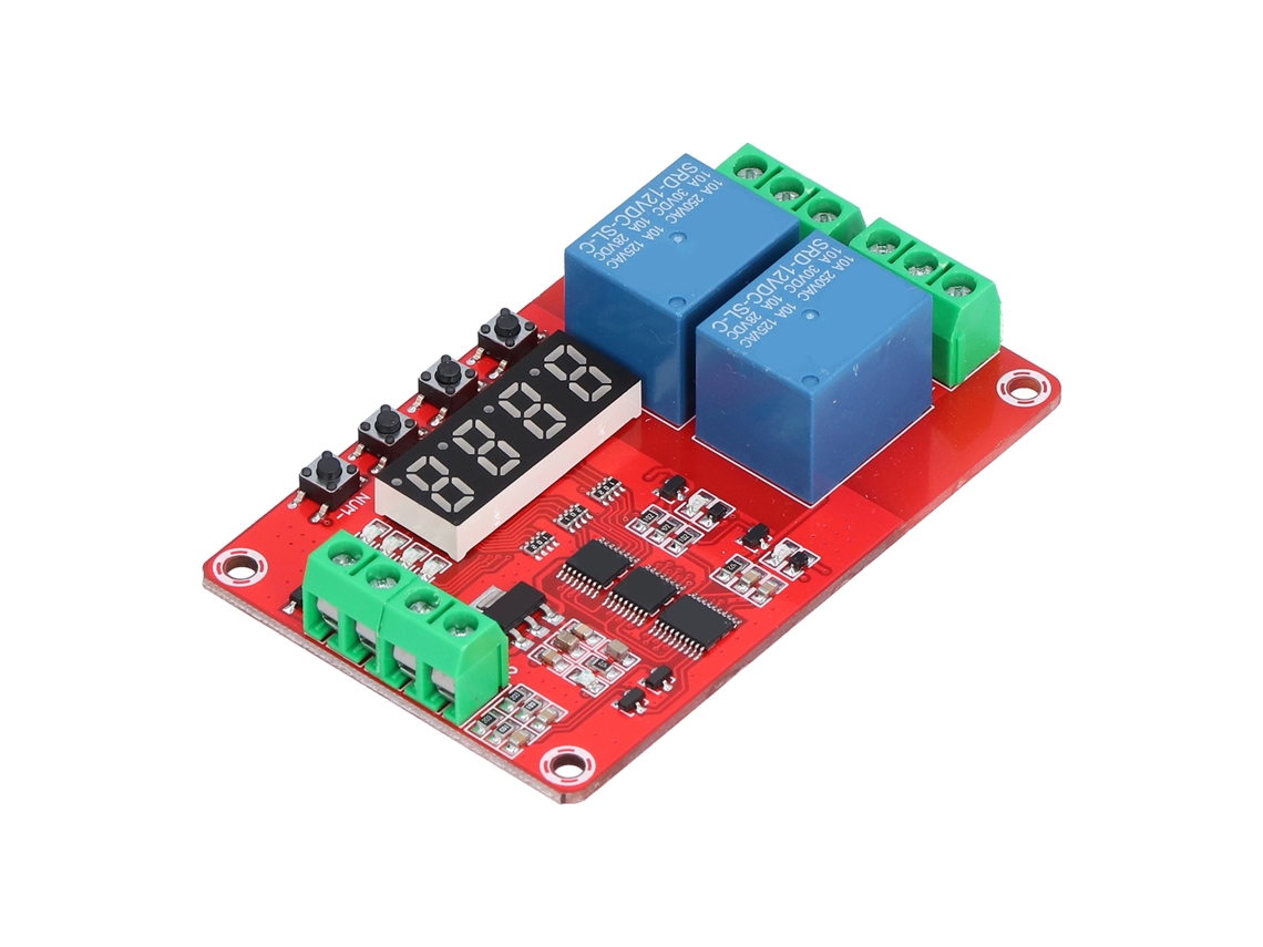 Relé De Atraso De Tempo Multifuncional Laxiscreed Com 2 Canais E Temporização Cíclica Automática