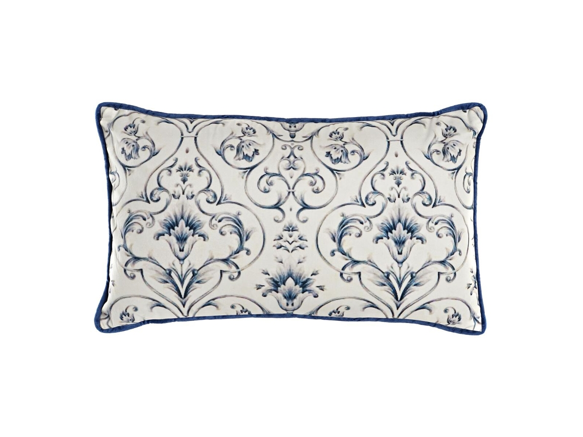 Almofada DKD Home Decor Azul Poliéster Bloemen (50x10x30 cm)