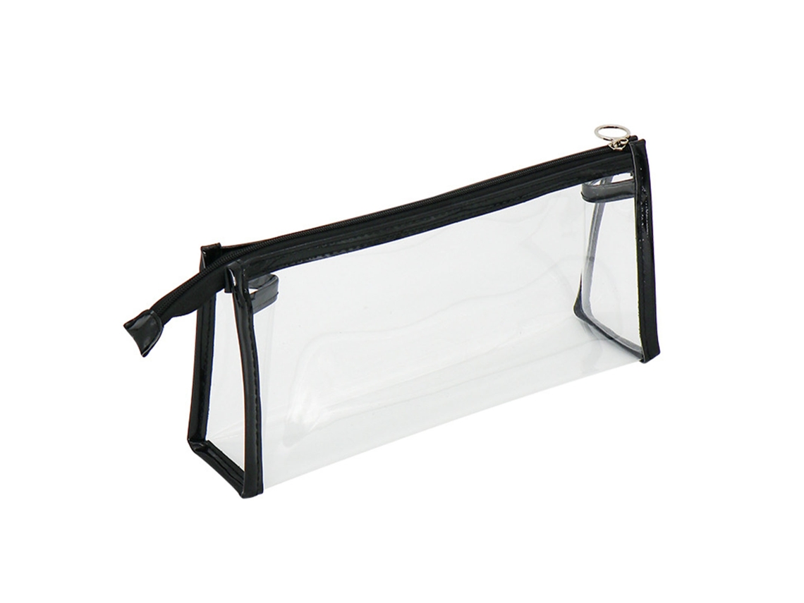 Estojo Transparente para Lápis PVC Grande Capacidade Impermeável Portátil Preto | S/MARCA