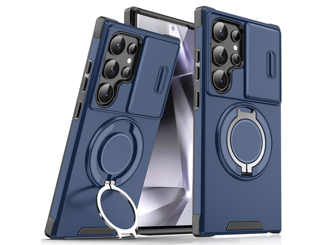 Capa Para Samsung Galaxy S25 Ultra, Com Suporte Giratório 360° E Capa Protetora Para Câmera (azul) Chrui