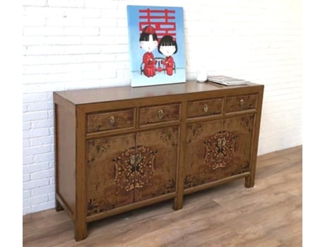 Aparador Chinês Marrom Vintage Decorado Armário Cômoda Estilo Colonial Estilo Antigo Aparador Asiático Oriental Oriente Vintageasia