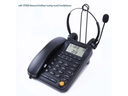 Yuru telefone Fixo para Call Center com Fone de Ouvido e Microfone Anti ruído, Identificador de Chamadas e Alto falante para Escritório e Lar