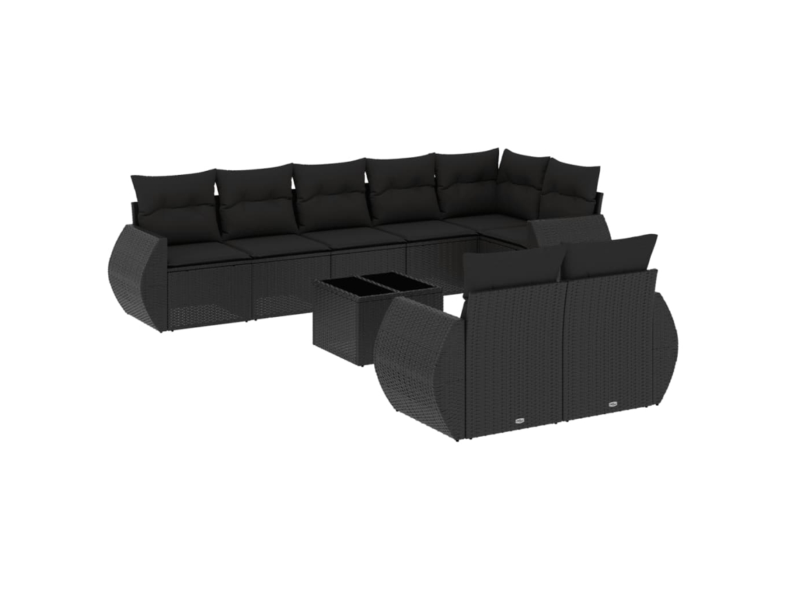 Garden Sofa Set, Garden Sofa Sets Vidaxl Preto Rattan / Vime (n/a)