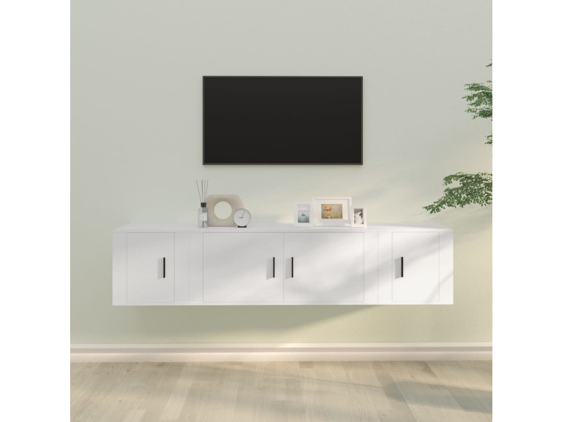 Vidaxl Conjunto Móveis de Tv 3 Pcs Madeira Processada Branco