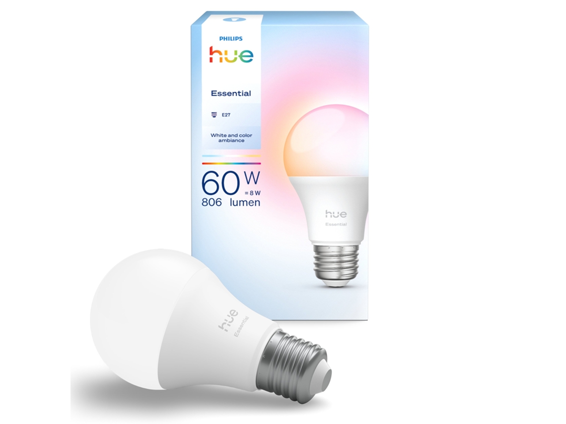 Lâmpada inteligente PHILIPS Hue Essential A60 - E27 (806 lm - 8 W
