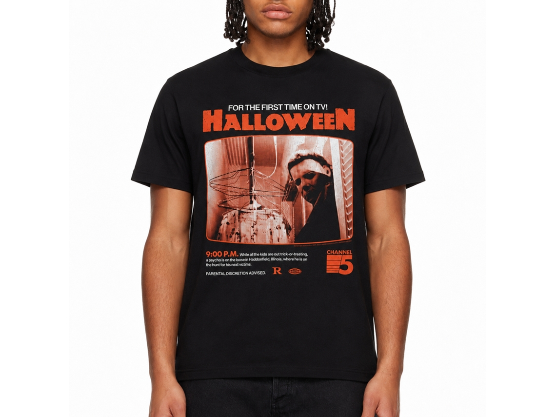 Rockinstone Halloween Tv Guide 81 Black T-shirt Size:m