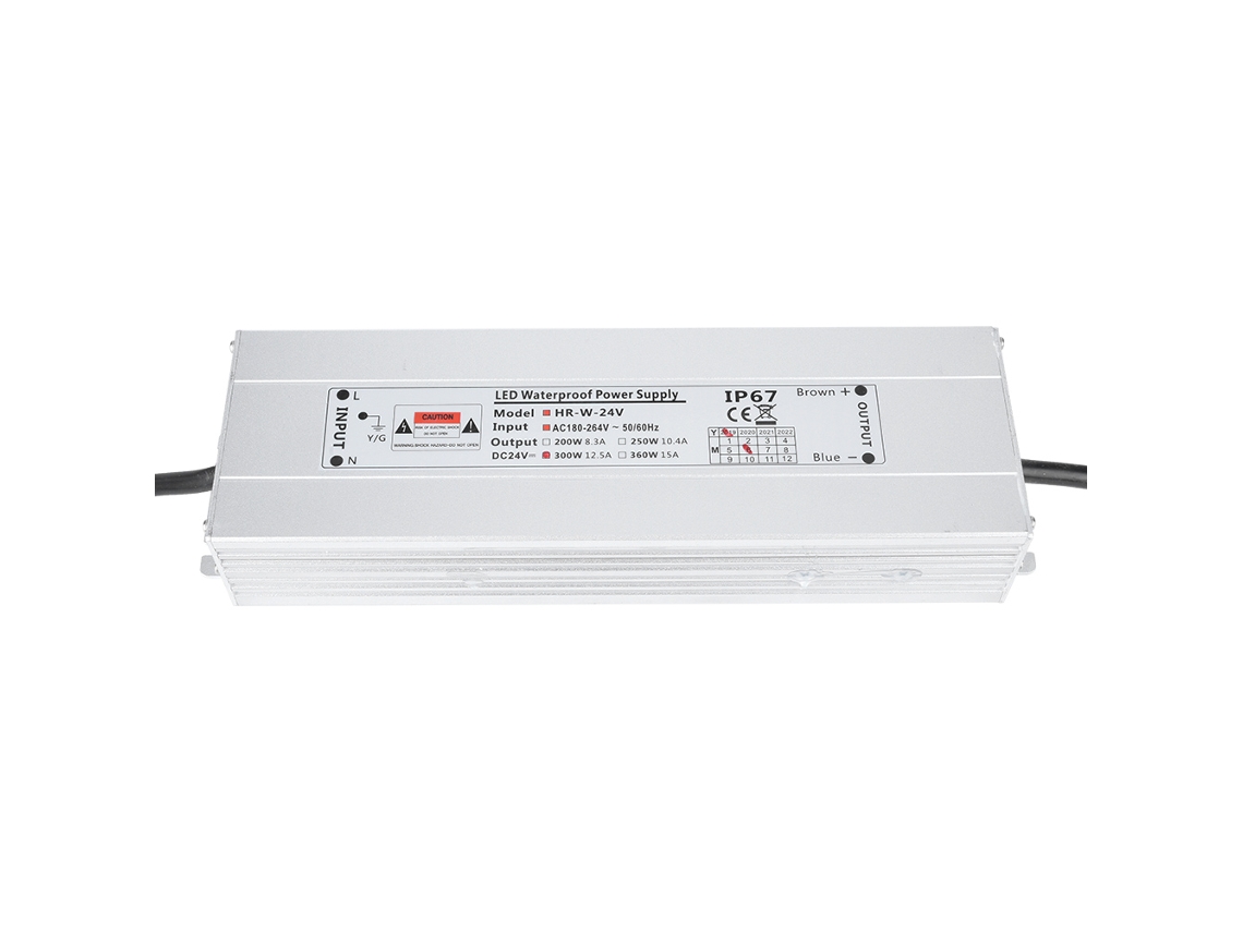 Veloriskku-Suite De Poder Switching Waterproof IP67 AC To DC 24v 12.5a 300w For Light Box/Light Strip