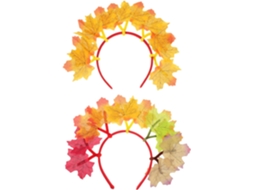 Conjunto De 2 Faixas De Cabelo Elásticas Decorativas Com Folhas De Bordo.