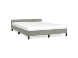 Bed Frame With Headboard, Bed Frames With Headboard Vidaxl Cinzeto Veludo (140 X 190 Cm)