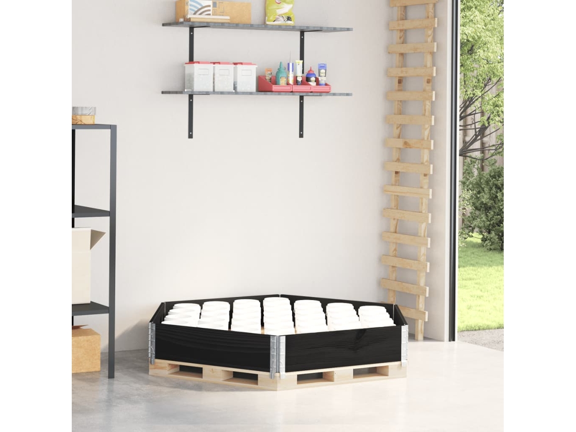 Vidaxl Canteiro Elevado Hexagonal 160x160 Cm Pinho Maciço Preto