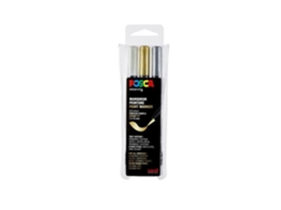 Conjunto de 3 marcadores de pincel PC350 Ouro - Prata - Branco