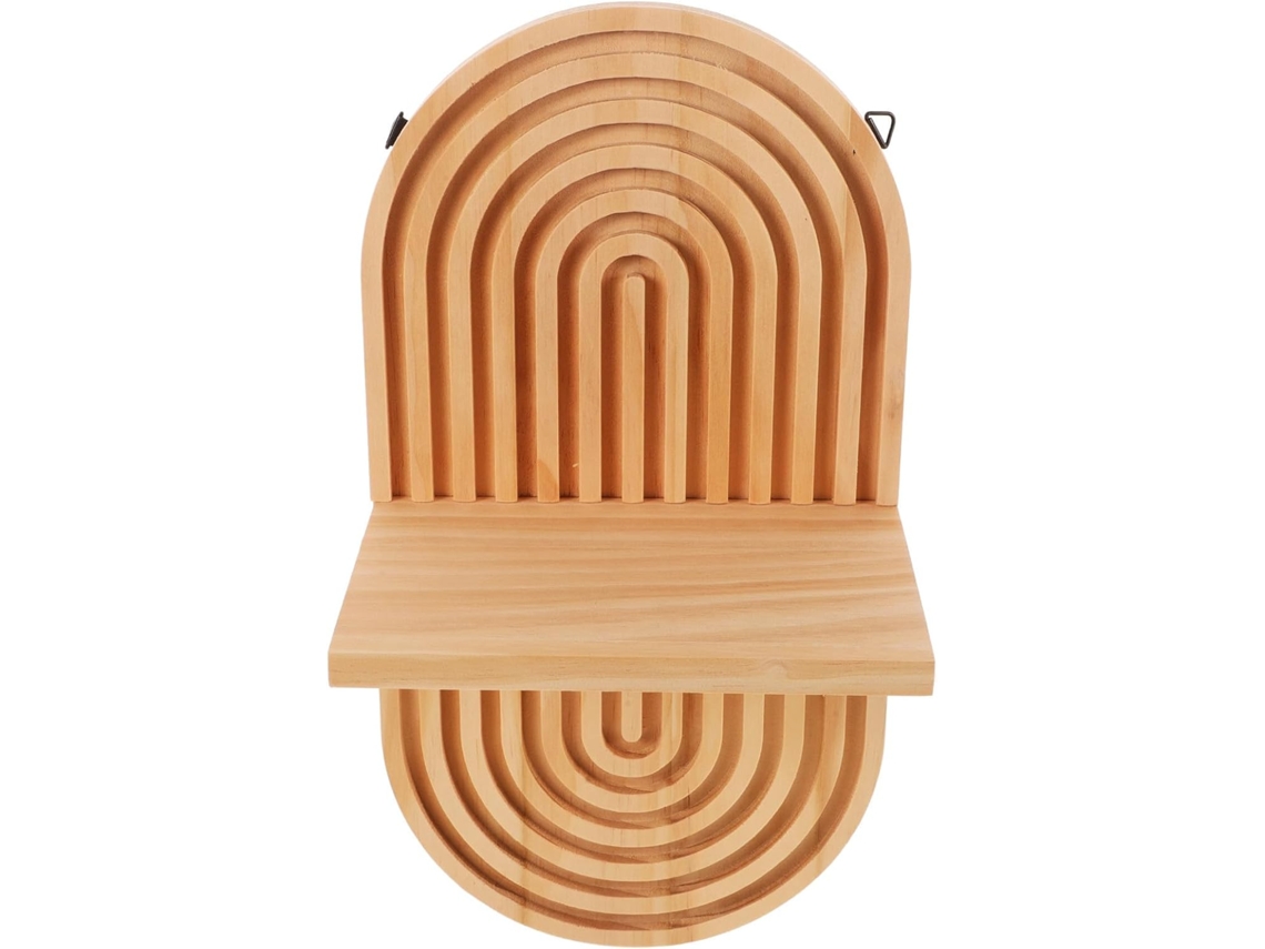 Prateleira De Parede Oval Madeira Com Design Boho, Ideal Para Quarto E Banheiro
