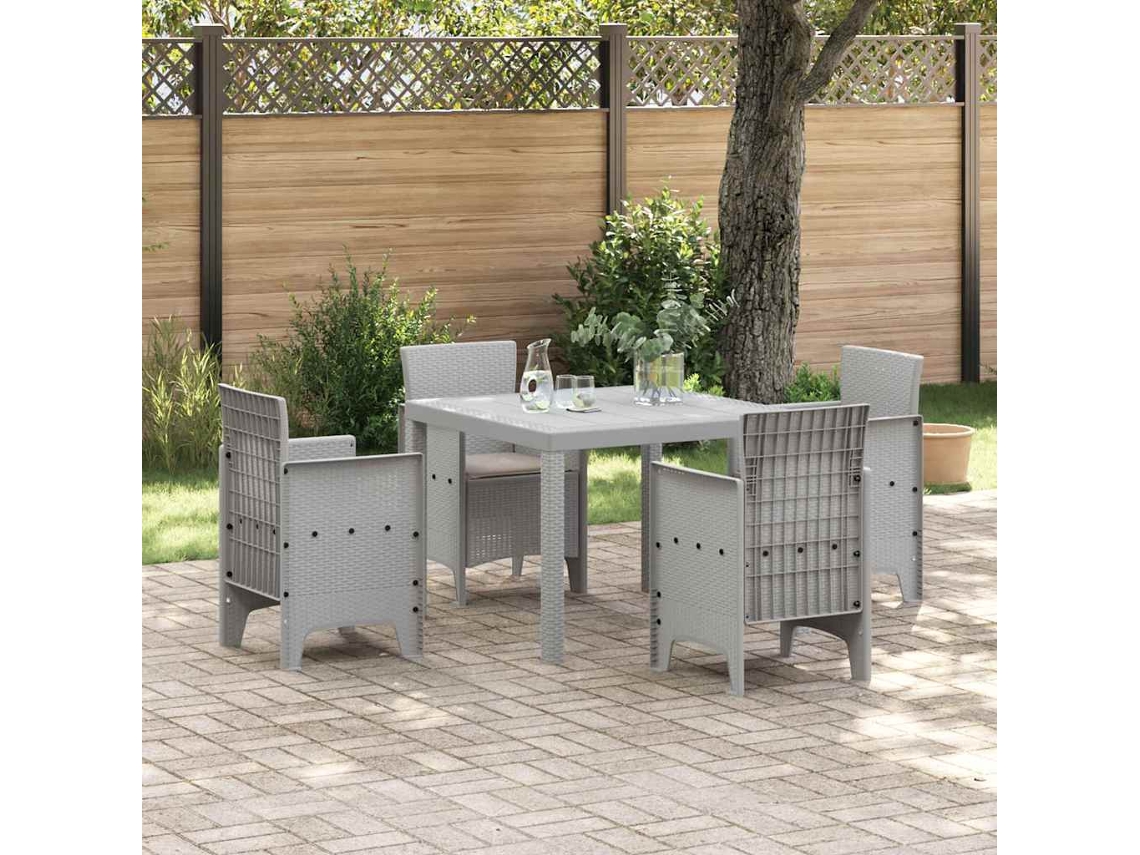 Vidaxl Conjunto De Jantar Para Jardim 5 Unid. Cinzento-claro