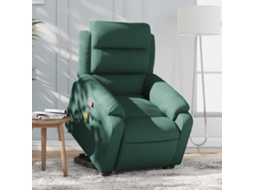 Vidaxl Poltrona Elevatória De Massagens Veludo Verde-escuro