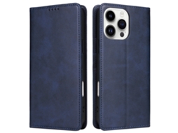 Capa Bloqueio Rfid Proazul Para Iphone 14 Pro Pele Sintética Com Porta-cartões