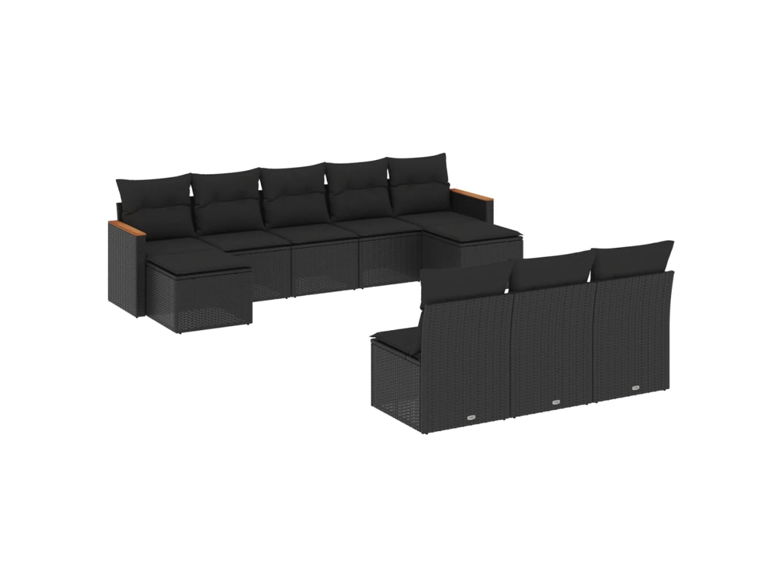 Garden Sofa Set, Garden Sofa Sets Vidaxl Preto Rattan / Vime (n/a)