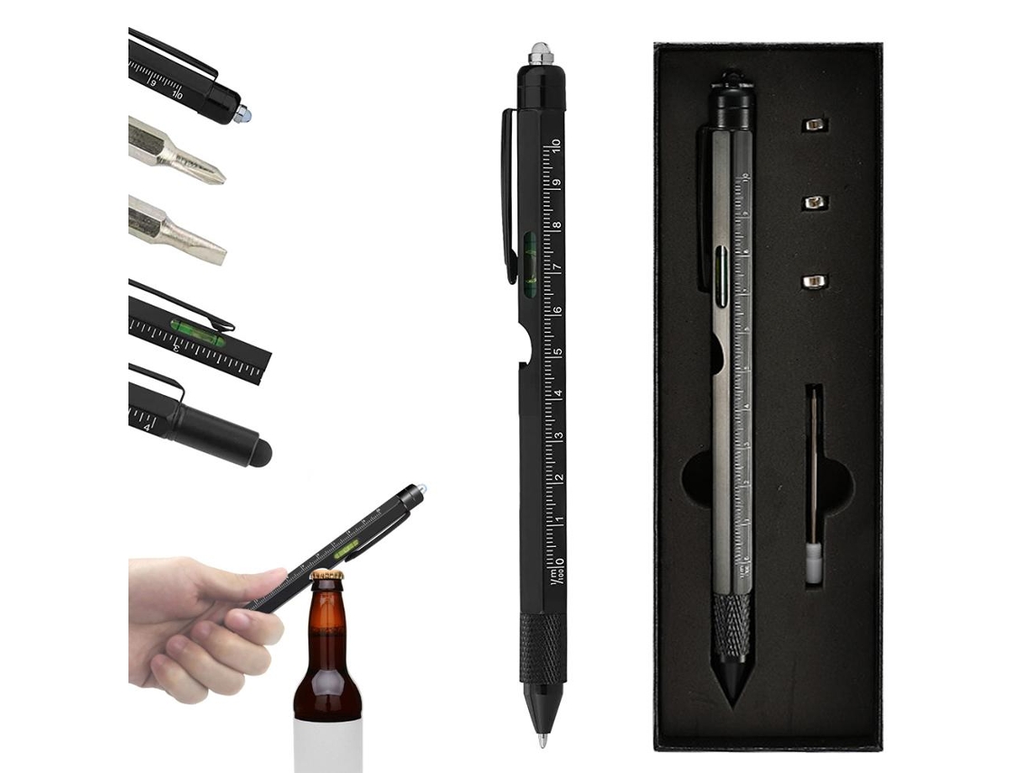 Kit de caneta multifuncional com luz LED, estilo toque, presente de Natal, homem S/MARCA