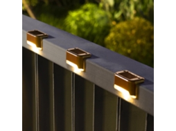 Luzes Solares Para Deck Externo, Pacote Com 16 Unidades, Luzes Solares Led À Prova Dágua Para Escadas, Degraus E Cercas Externas (preto) Sunny Spaces