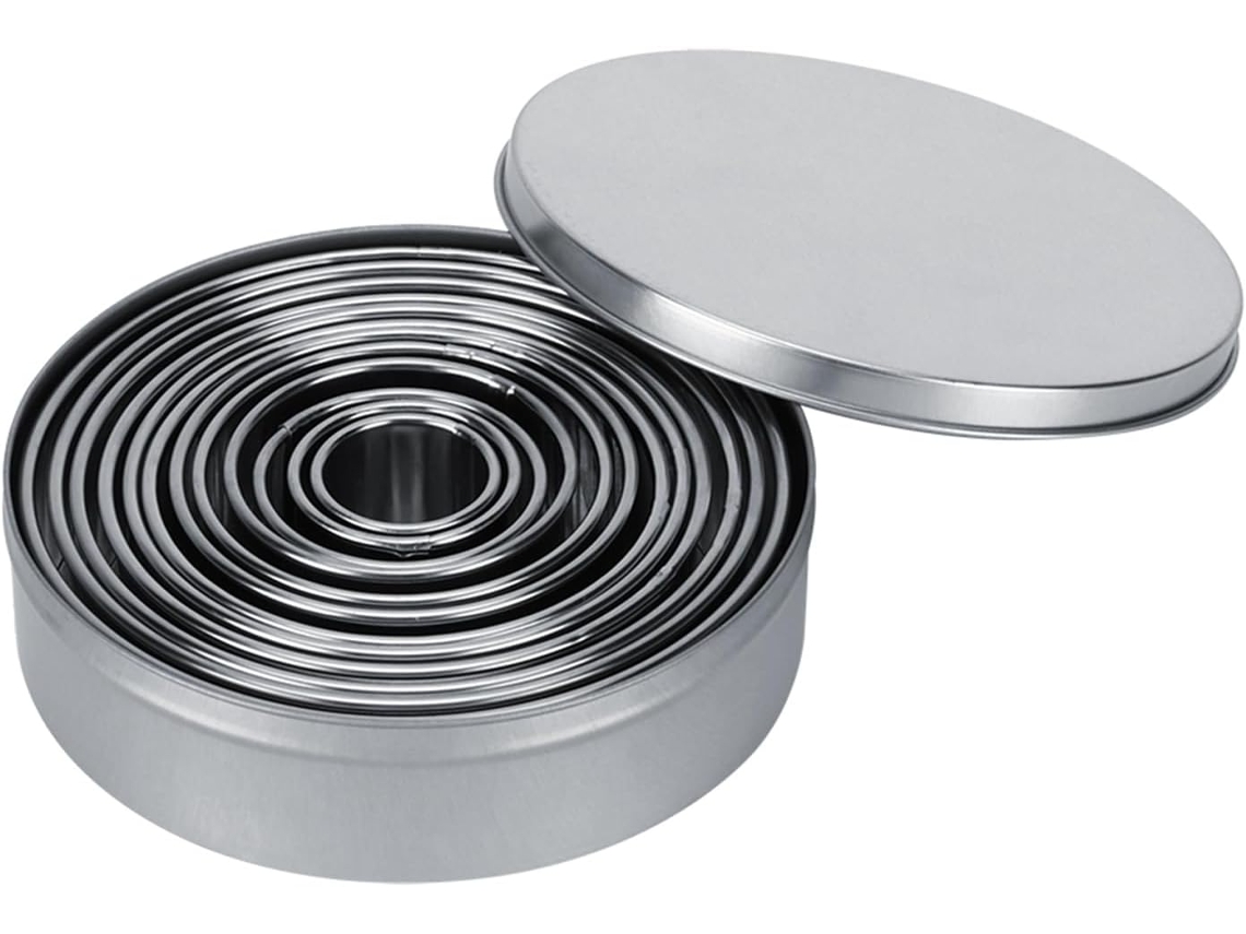 Conjunto Irfora de 12 aros redondos de aço inoxidável para boliche Assar.