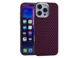 Capa Tkdaddy Para Iphone 16 Pro Compatível Com Magsafe, Capa De Telefone Rígida De Fibra De Carbono Com Textura Vermelha