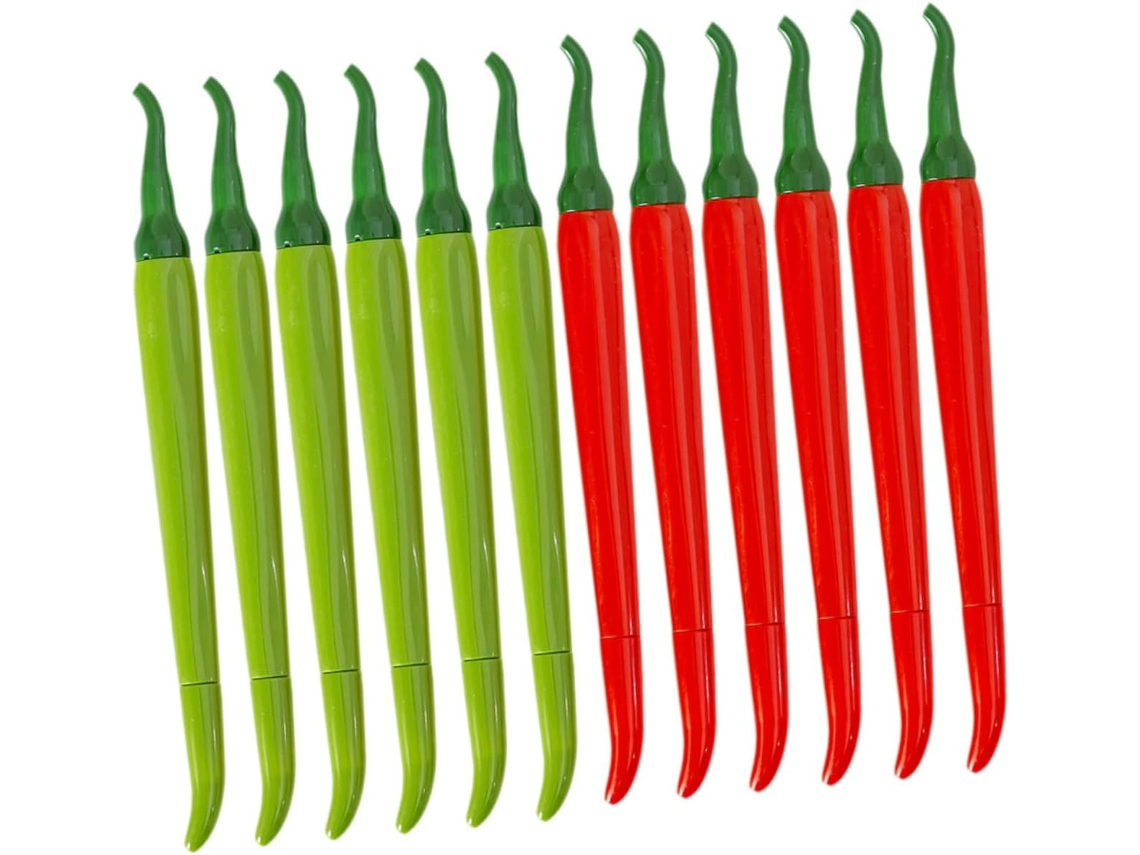 Conjunto De 12 Canetas Em Gel Chili Nas Cores Vermelha E Verde, Com