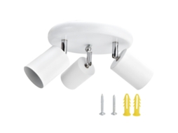Suporte de spot para teto 3 cabeças rotativas GU10 85-265V branco ferro para quarto restaurante shopping | S/MARCA