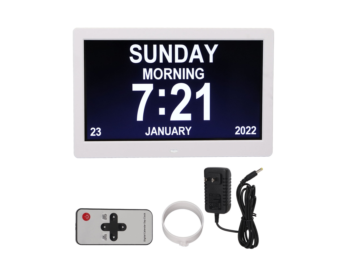Marco Digital De Fotos De 10 Polegadas Com Lcd 1024x600, Relógio Despertador, Controle Remoto, 100‑240v Para Casa, Plug Dos Eua