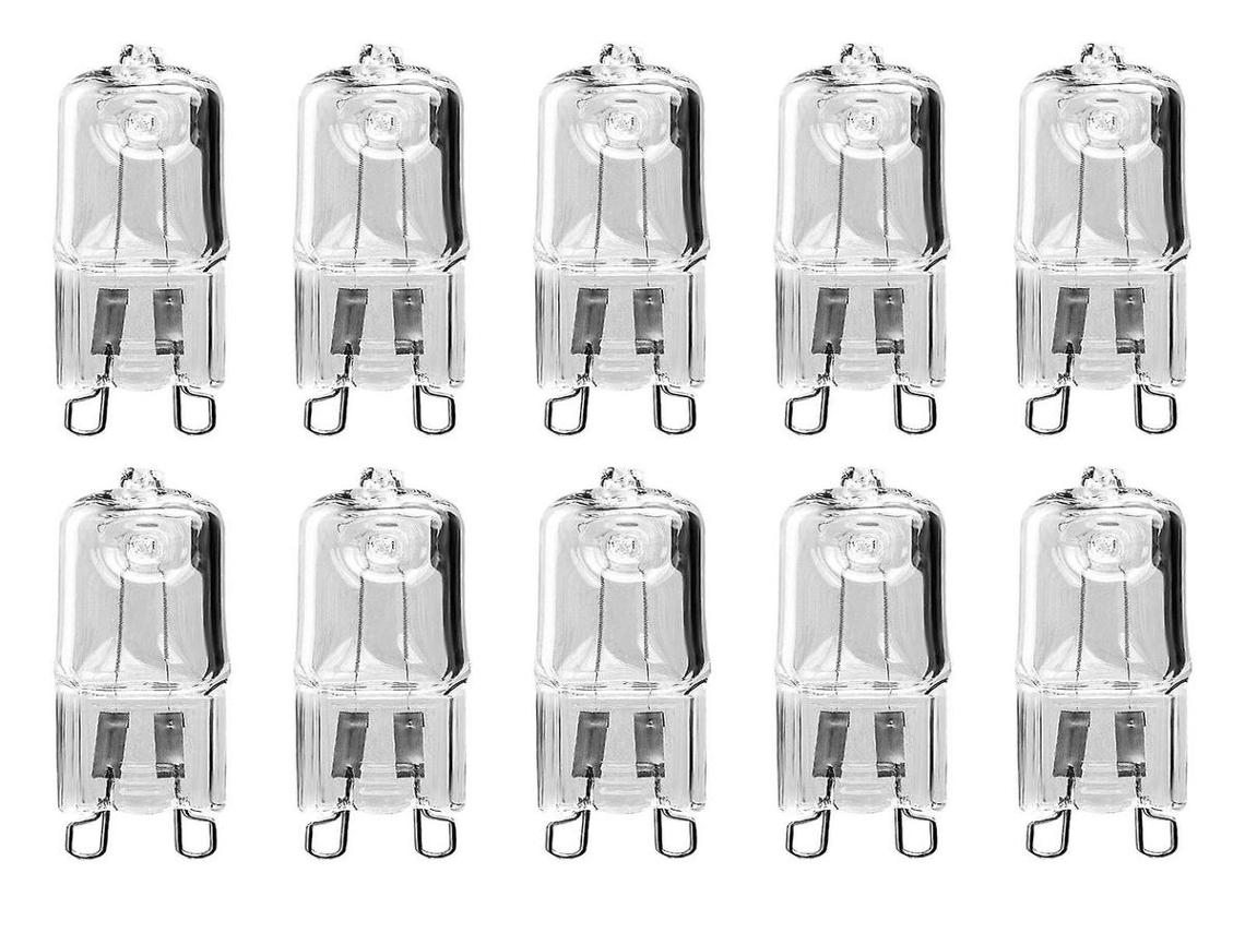 Lurelia Pack De 10 Lâmpadas Halógenas G9 18w, Para Teto E Luminárias, Luz Estável