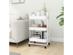 Vidaxl Carrinho Com 3 Prateleiras 46x34x79 Cm Aço Branco