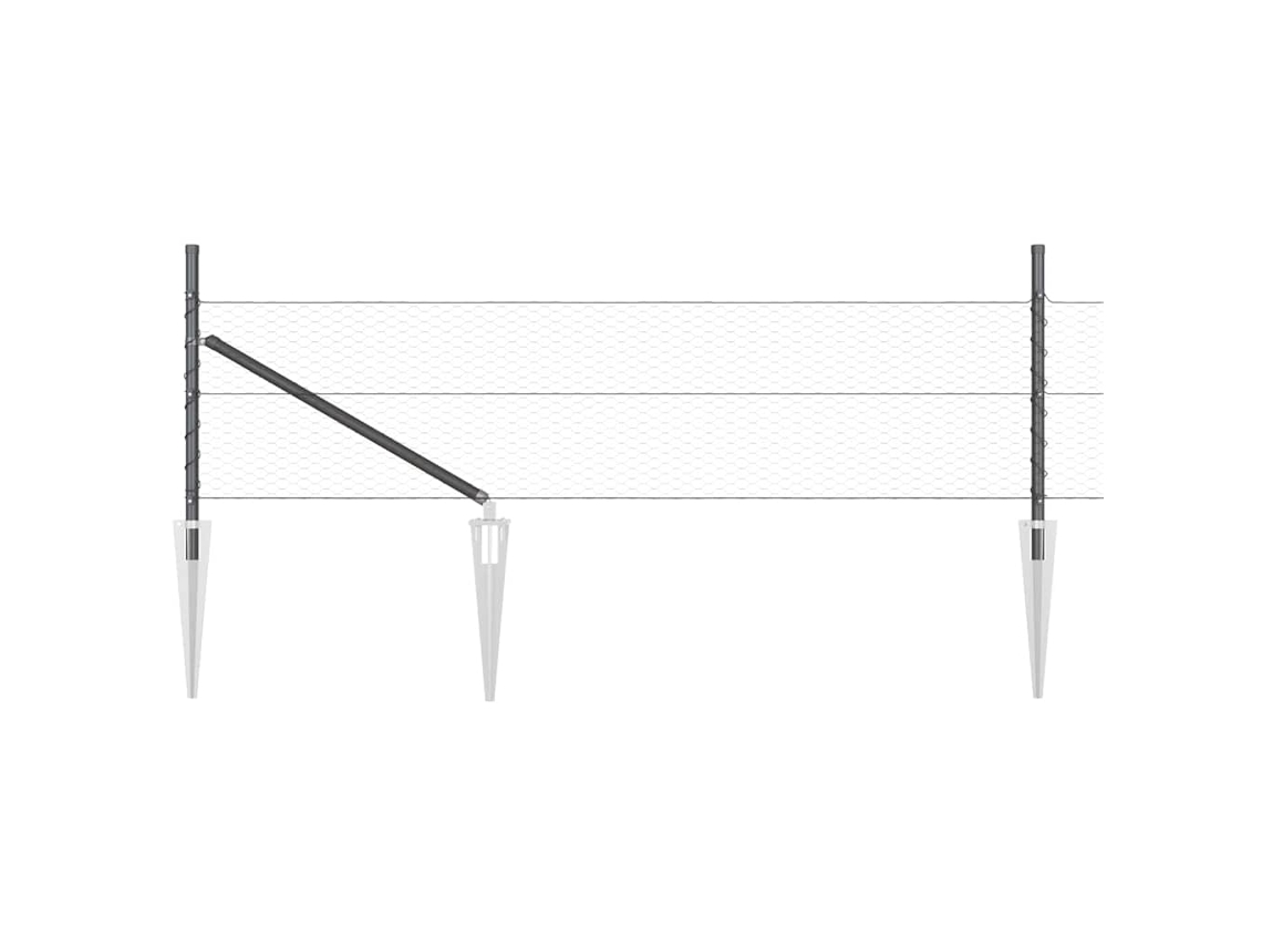 Conjunto 1 Cerca Externa Vidaxl Cinzento Aço (100 X 0,8 M)