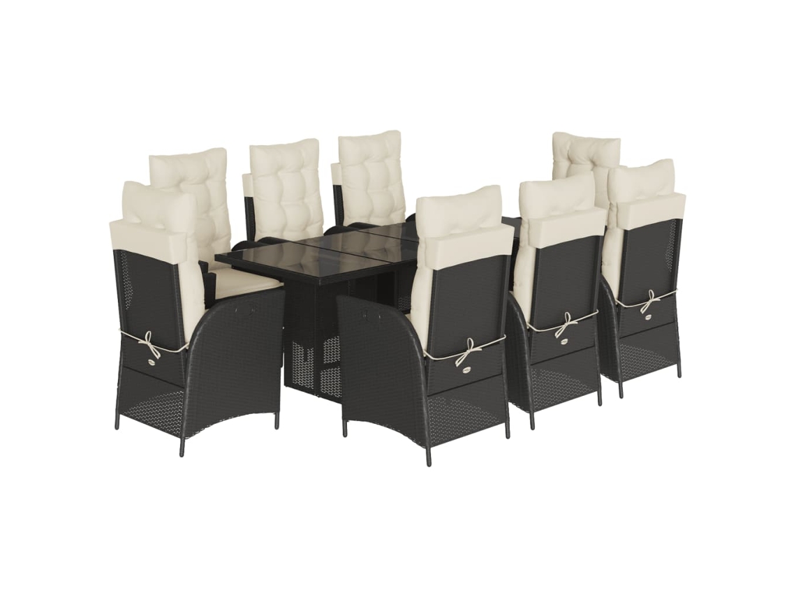 Garden Dining Set, Garden Dining Sets Vidaxl Preto Rattan / Vime (n/a)