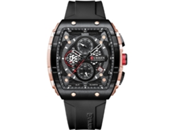 Lurelia Relógio Cronógrafo Masculino, Movimento De Quartzo, Analógico, Data/calendário, Luminoso, Borracha, Resistente À Água 30m, Vermelho