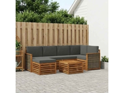 Vidaxl Conjunto De Sofás Para Exterior 6 Unid. Natural E Antracite