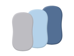 Jogo de Lençóis para Ninho de Bebé CHRUI 0 24 Meses Microfiber Elástico Lavável 3 Unid 81x43cm (cinza Azul Céu Azul Marinho)