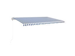 Toldo Retrátil Automático 500x350 Cm Azul e Branco MAISON EXCLUSIVE