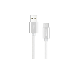 Cu1805 Cabo De Dados Nylon 2.4a -micro Usb Prata