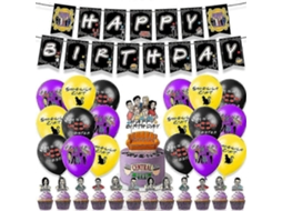 BRILVIBERA Decorações de Aniversário com Tema Amigos, Balões, Decorações Bolo, Faixas, Conjunto D