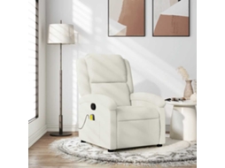 Vidaxl Poltrona De Massagens Reclinável Veludo Cor Creme