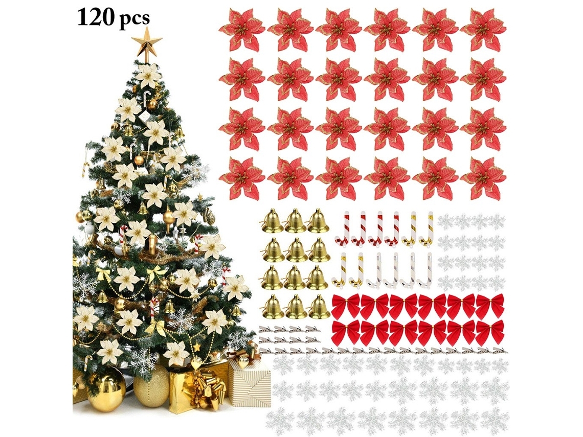Decorações de Natal para Pendurar 120 Flores Brilhantes, Ergonômico, Uso Diário STELASPLEN