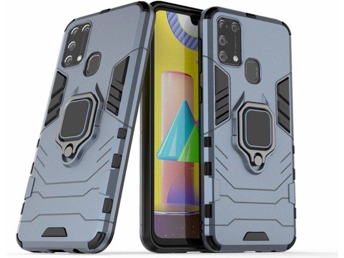 Capa + Película Samsung Galaxy M31 HFS-HOUSE Kickstand Cinzento