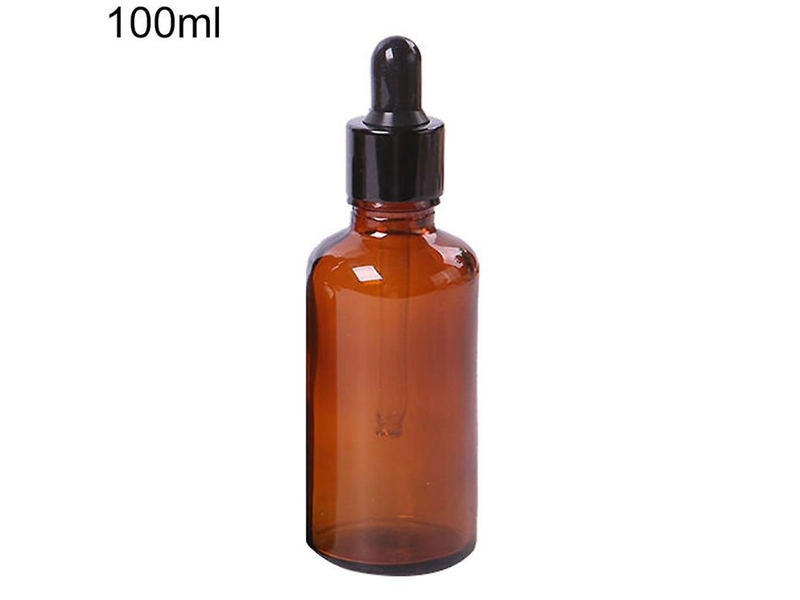 Frasco de pipeta de vidro âmbar 2026, mini, 5ml/100ml, com seringa conta-gotas vazia para reagentes líquidos, óleos essenciais de laboratório e perfumes.