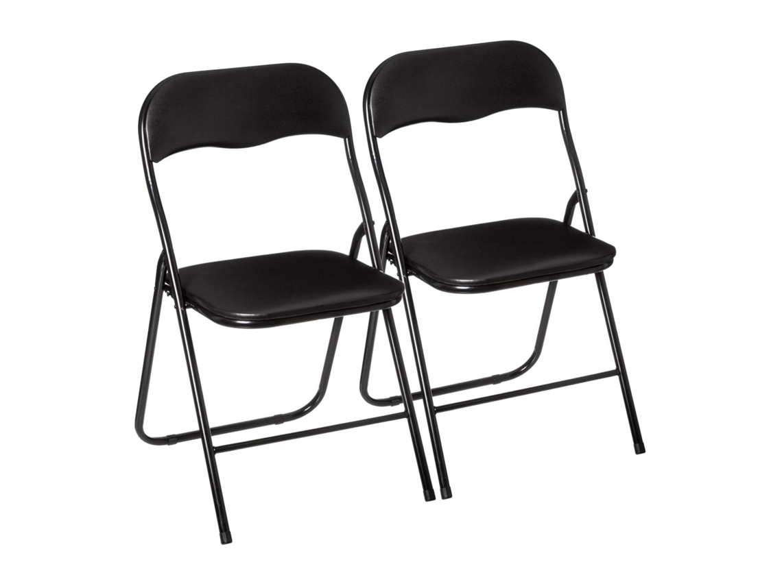 Well Home - Conjunto De 2 Cadeiras Dobráveis, Pretas
